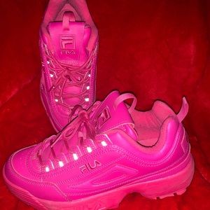 Neon Pink Fila Disruptor II